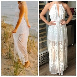 Sunshine Sweety Embroidered White Maxi Dress